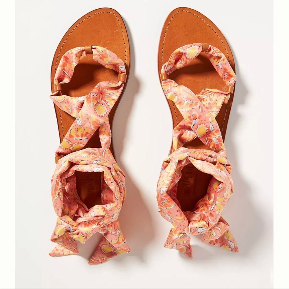 Anthropologie Scarf Gladiator Sandals